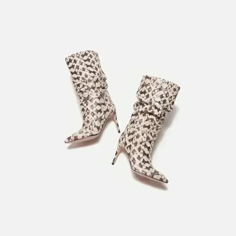 New Paris Texas Python Printed Leather Slouchy Bo… - image 2